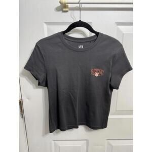 UNIQLO X Disney T-Shirt Womens Mickey Mouse The One And Only Charcoal Size Large